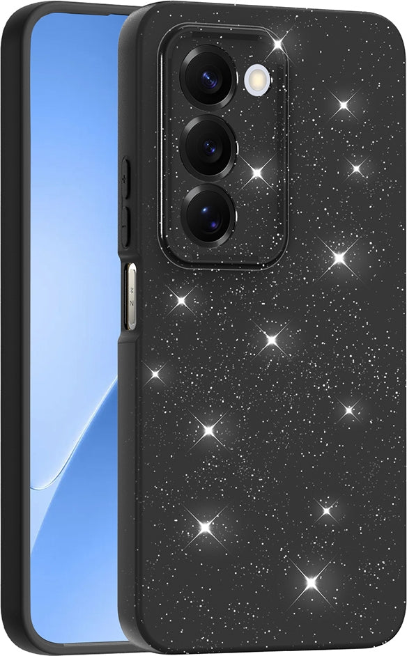 Rengareng Redmi 15 Kılıf Kamera Korumalı Simli Lüks Zore Koton Kapak - Siyah