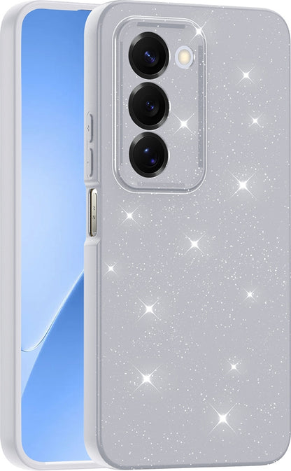 Rengareng Redmi 15 Kılıf Kamera Korumalı Simli Lüks Zore Koton Kapak - Beyaz