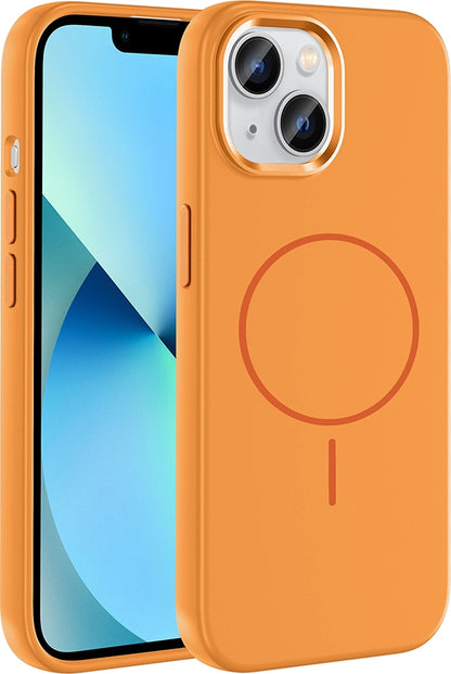 Rengareng iPhone 15 Kılıf M-Safe Şarj Özellikli Metal Kamera Çerçeveli Zore Edi Silikon Kapak - Mor