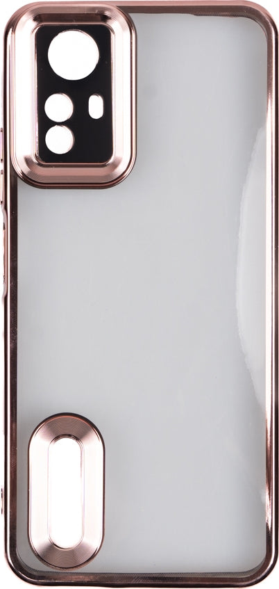 Rengareng Redmi Note 12S Kılıf Kamera Korumalı Logo Gösteren Zore Omega Kapak - Rose Gold