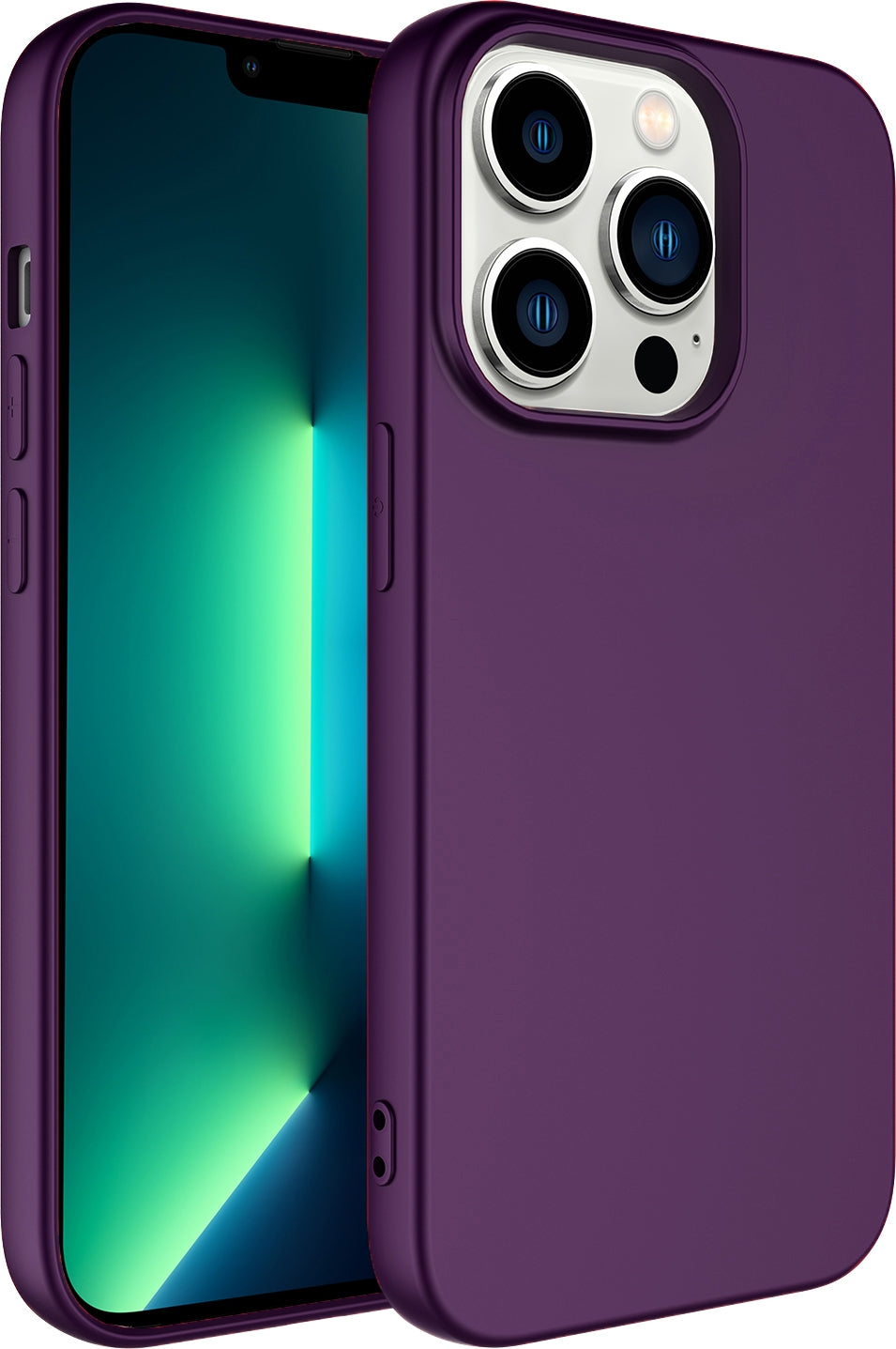 Rengareng iPhone 14 Pro Max Kılıf Zore Lsr Lansman Kapak - Koyu Mor