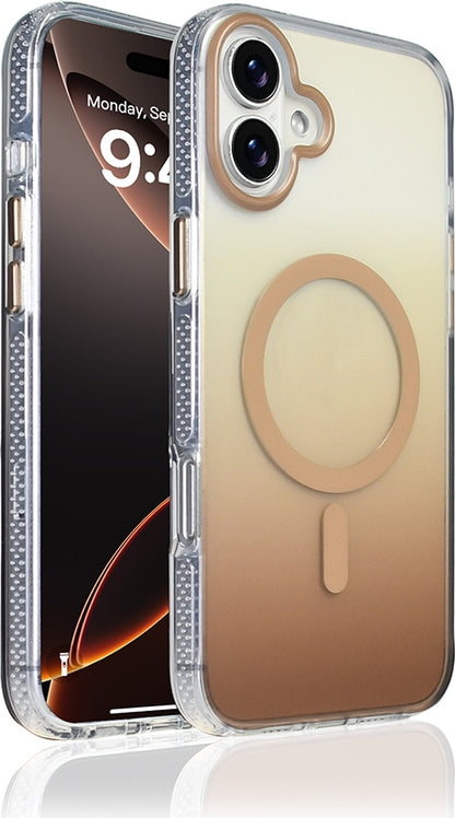Rengareng iPhone 16 Plus Kılıf M-Safe Şarj Özellikli Transparan Renk Geçişli Zore Toros Kapak - Mavi