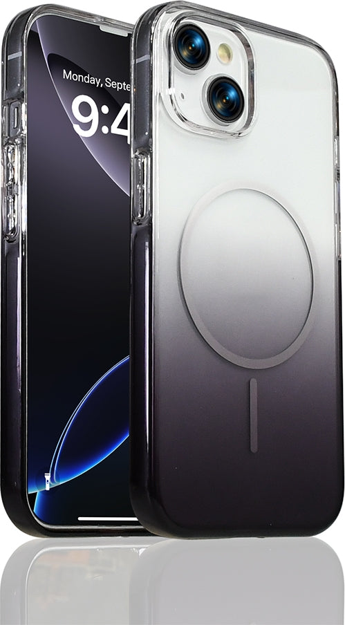Rengareng iPhone 14 Kılıf M-Safe Şarj Özellikli Zore Septik Silikon Kapak - Siyah