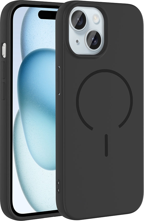 Rengareng iPhone 15 Kılıf M-Safe Şarj Özellikli Zore Meta Kapak - Mürdüm