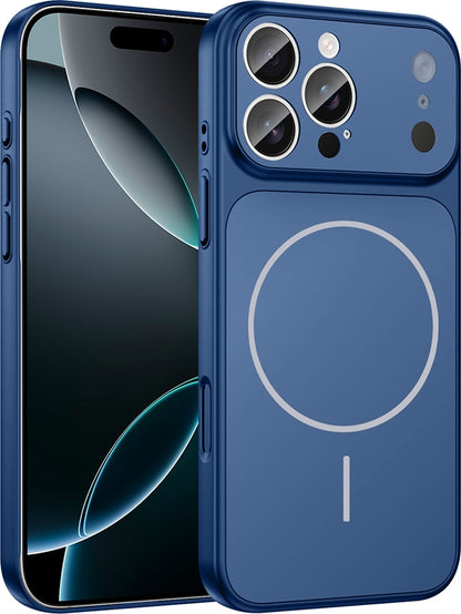 Rengareng iPhone 15 Pro Kılıf Zore M-Safe Şarj Özellikli Kamera Korumalı Formen Kapak - Mavi