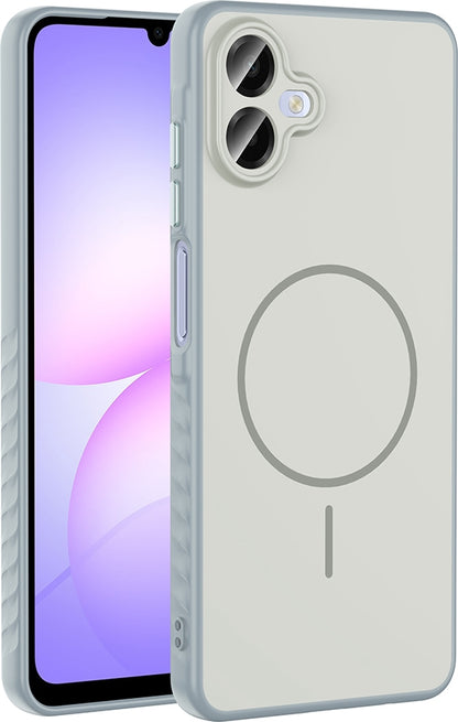 Rengareng Galaxy A07 Kılıf M-Safe Şarj Özellikli Zore Tea Kapak - Gümüş