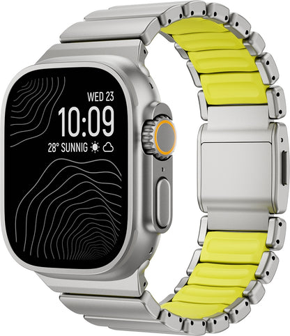 Rengareng Watch Ultra 49MM Zore KRD-152 Titanyum Silikon Kordon - Gri-Yeşil