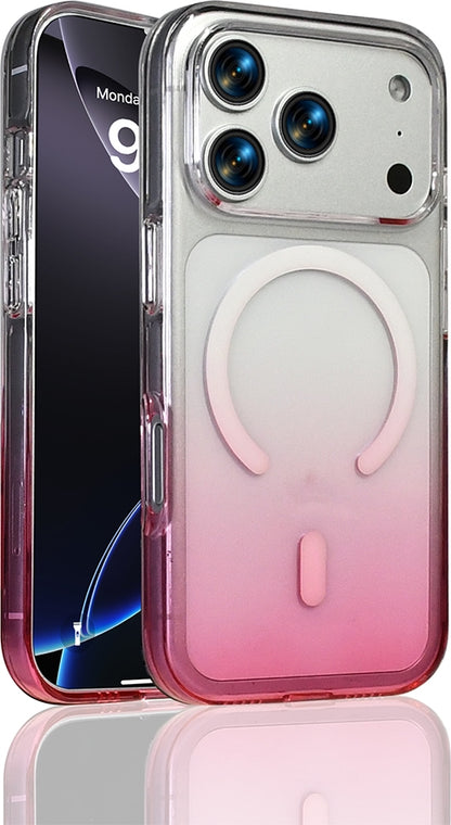 Rengareng iPhone 17 Pro Max Kılıf M-Safe Şarj Özellikli Zore Septik Silikon Kapak - Pembe