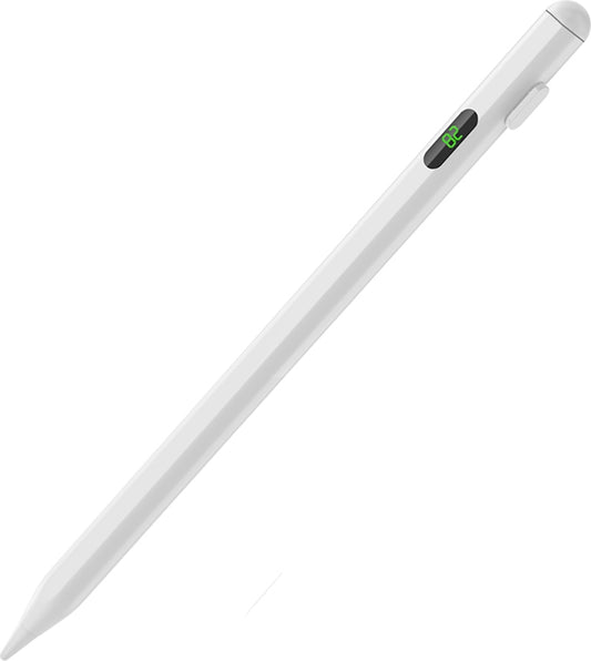 Rengareng Zore Pencil 18 Stylus Universal Dijital LED Göstergeli Dokunmatik Tablet Kalemi - Beyaz