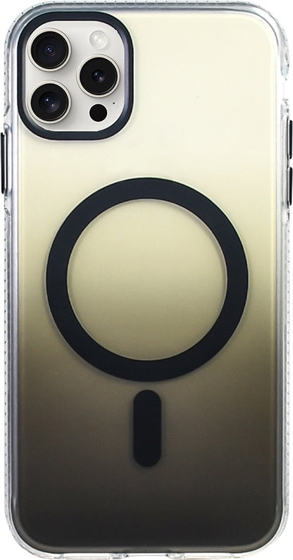 Rengareng iPhone 15 Pro Max Kılıf M-Safe Şarj Özellikli Transparan Renk Geçişli Zore Toros Kapak - Rose Pembe