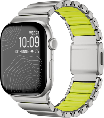 Rengareng Watch 44MM Zore KRD-152 Titanyum Silikon Kordon - Gri-Yeşil