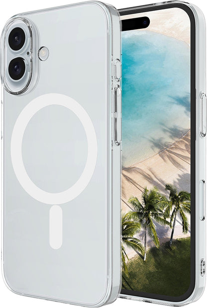 Rengareng iPhone 17 Kılıf Ic Çipli M-Safe Şarj Özellikli Şeffaf Kamera Çerçeveli Zore Toledo Kapak - Şeffaf