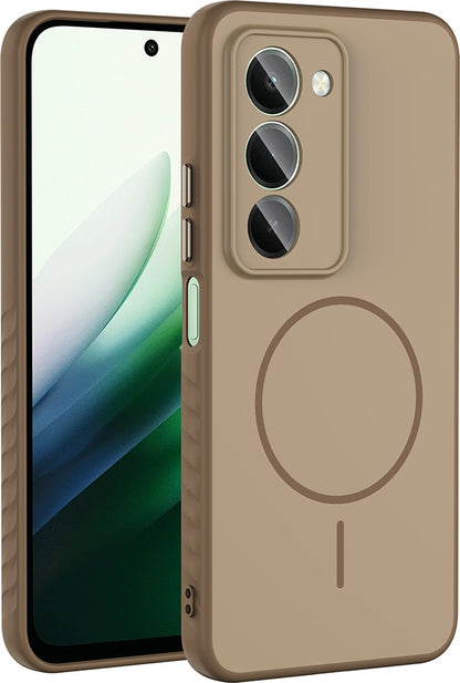 Rengareng Redmi 15 Kılıf M-Safe Şarj Özellikli Zore Tea Kapak - Lacivert