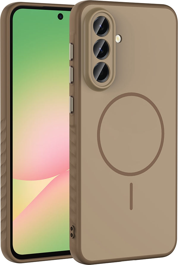 Rengareng Galaxy A36 Kılıf M-Safe Şarj Özellikli Zore Tea Kapak - Gold