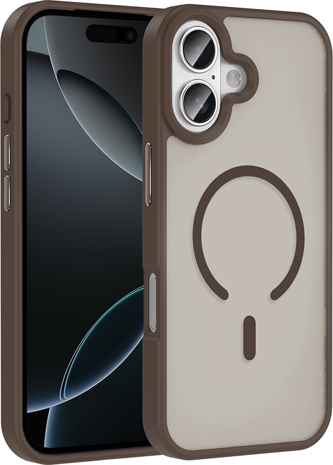 Rengareng iPhone 17 Kılıf M-Safe Şarj Özellikli Mat Arka Yüzey Mnc Sio Kapak - Desert Titanyum