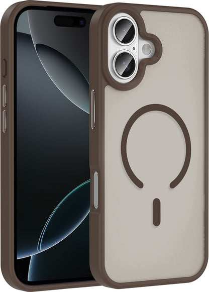 Rengareng iPhone 17 Kılıf M-Safe Şarj Özellikli Mat Arka Yüzey Mnc Sio Kapak - Desert Titanyum