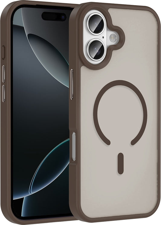 Rengareng iPhone 17 Kılıf M-Safe Şarj Özellikli Mat Arka Yüzey Mnc Sio Kapak - Desert Titanyum