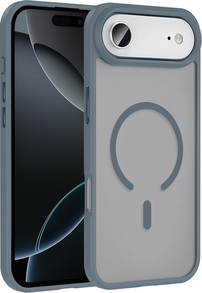 Rengareng iPhone 17 Air Kılıf M-Safe Şarj Özellikli Mat Arka Yüzey Mnc Sio Kapak - Gri
