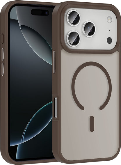 Rengareng iPhone 17 Pro Max Kılıf M-Safe Şarj Özellikli Mat Arka Yüzey Mnc Sio Kapak - Desert Titanyum