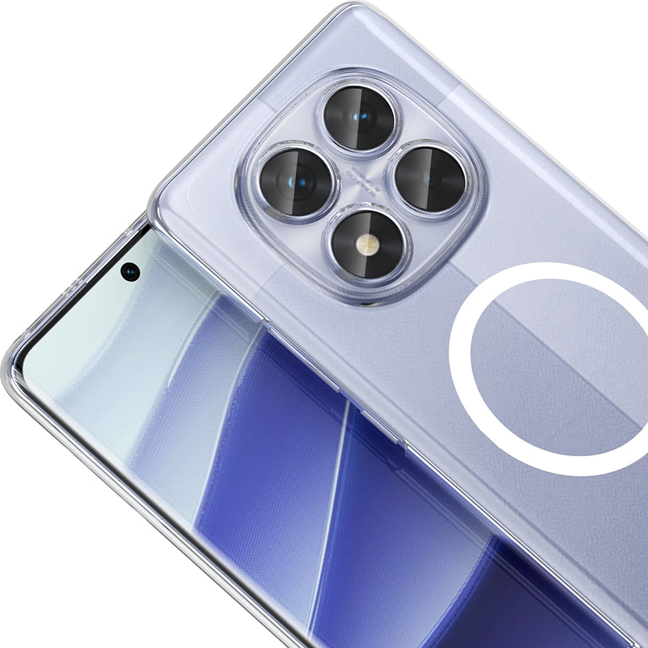 Rengareng Redmi Note 14 Pro 4g Kamera Korumalı M-Safe Şarj Özellikli Şeffaf Zore London Silikon Kapak - Şeffaf