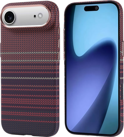 Rengareng iPhone 17 Air Kılıf M-Safe Şarj Özellikli Karbon Fiber Görünümlü Mnc Nekst Kapak - Kırmızı