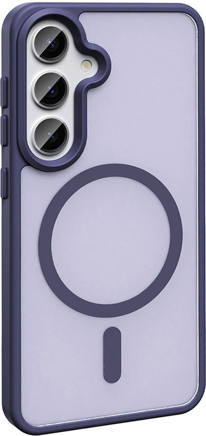 Rengareng Galaxy S25 Fe Kılıf M-Safe Şarj Özellikli Mat Arka Yüzey Mnc Sio Kapak - Derin Mor