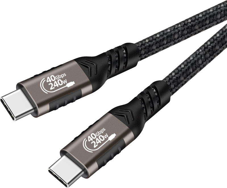 Rengareng Siyah QG01 Type-C To Type-C Usb4 Pd Data Kablosu 240W 40GBPS 8K@60Hz 1 Metre