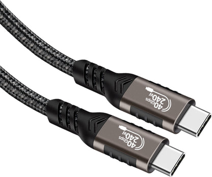 Rengareng Siyah QG01 Type-C To Type-C Usb4 Pd Data Kablosu 240W 40GBPS 8K@60Hz 1 Metre