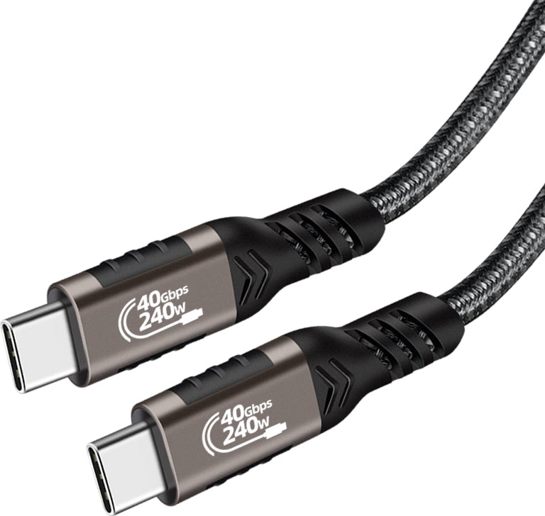Rengareng Siyah QG01 Type-C To Type-C Usb4 Pd Data Kablosu 240W 40GBPS 8K@60Hz 1 Metre
