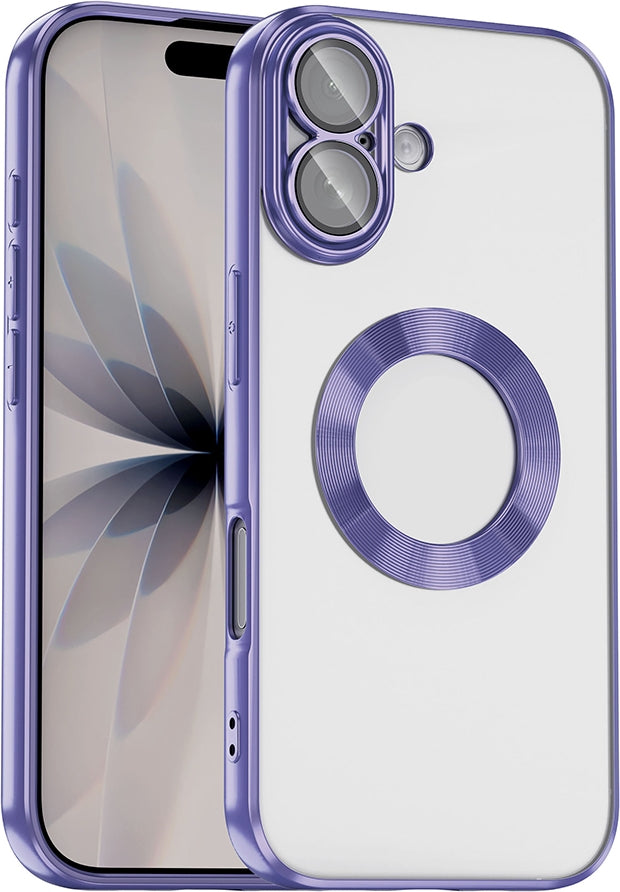Rengareng iPhone 17 Kılıf Kamera Korumalı Logo Gösteren Zore Omega Kapak - Lila