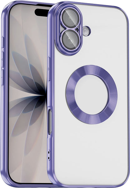 Rengareng iPhone 17 Kılıf Kamera Korumalı Logo Gösteren Zore Omega Kapak - Lila