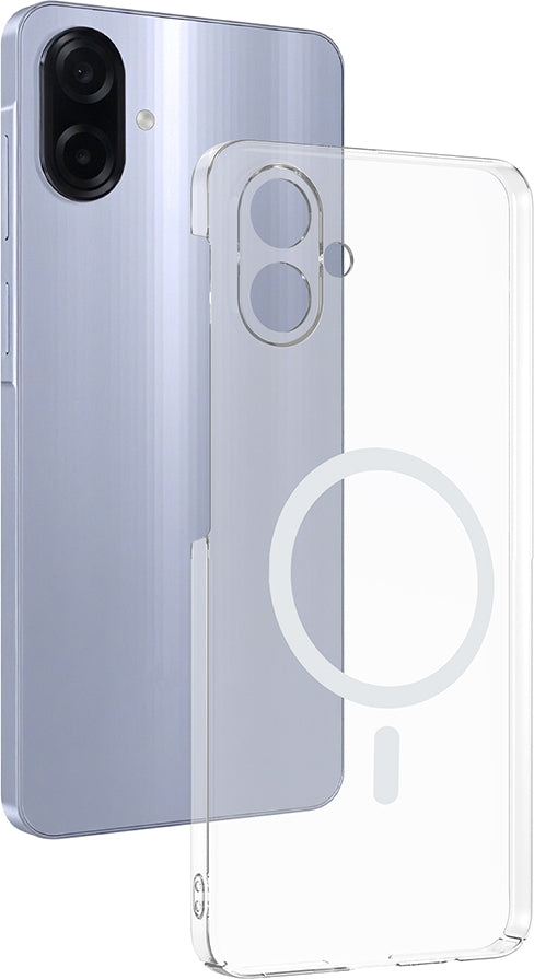 Rengareng Galaxy A07 Kamera Korumalı M-Safe Şarj Özellikli Şeffaf Zore London Silikon Kapak - Şeffaf
