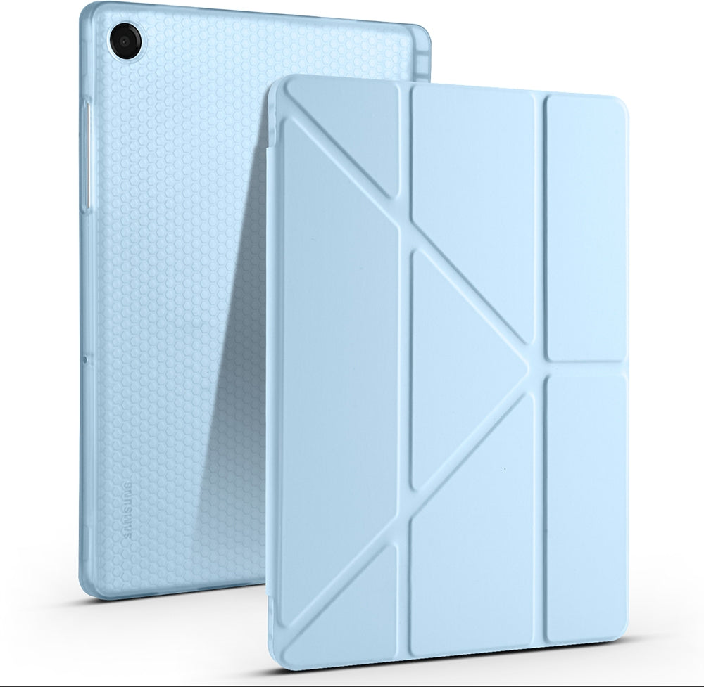 Rengareng Galaxy Tab A11 Plus Kılıf Zore Tri Folding Kalem Bölmeli Standlı Kılıf - Koyu Yeşil