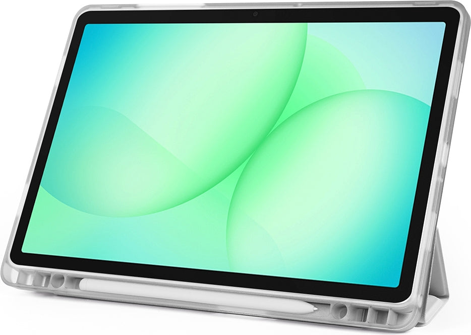 Rengareng Galaxy Tab A11 Plus Kılıf Zore Tri Folding Kalem Bölmeli Standlı Kılıf - Koyu Yeşil
