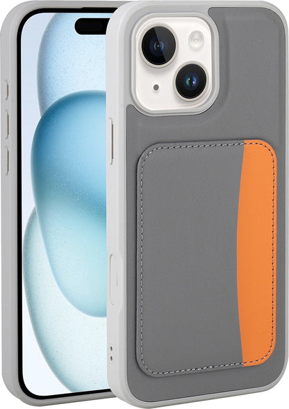 Rengareng iPhone 13 Kılıf Kartlıklı Zore X-Kart Silikon Kapak - Koyu Gri