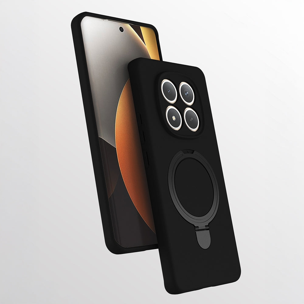 Rengareng Redmi Note 15 Pro 4g Kılıf M-Safe Şarj Özellikli Standlı Zore Samara Kapak - Siyah