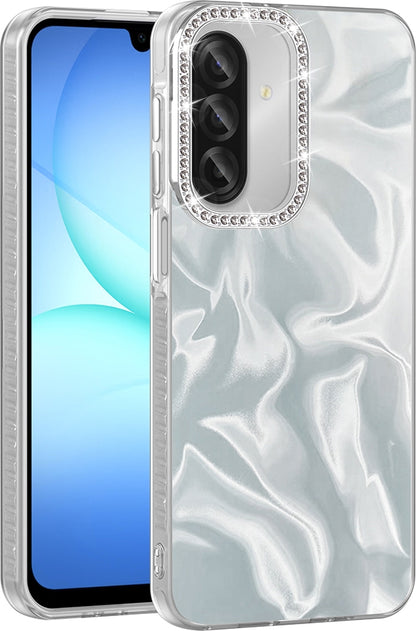 Rengareng Galaxy A17 Kılıf Airbagli Parlak Taş Detay Tasarımlı Zore Esila Kapak - Beyaz