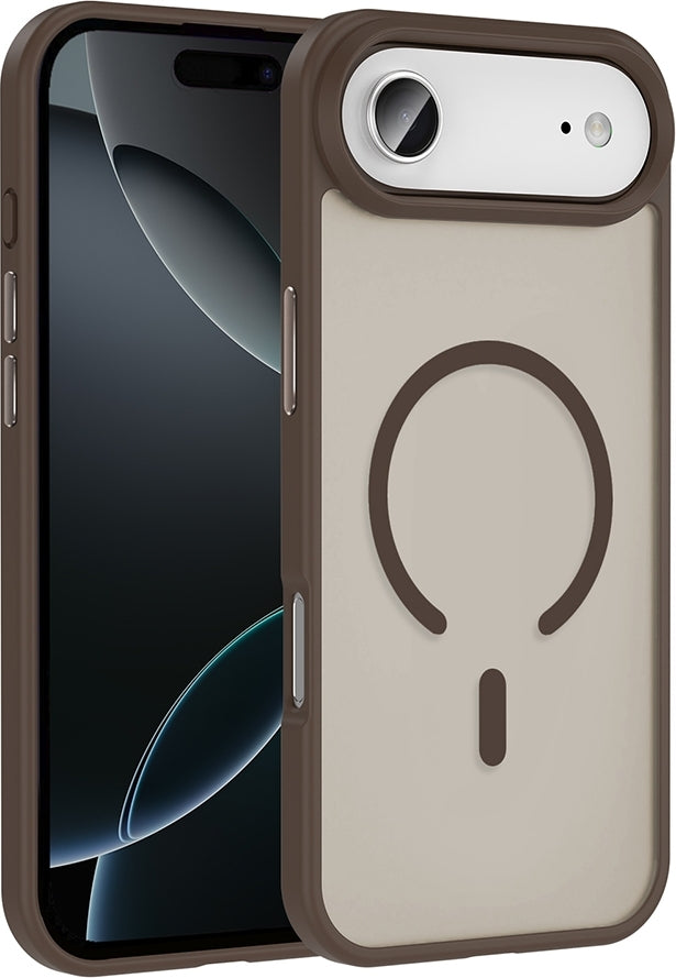 Rengareng iPhone 17 Air Kılıf M-Safe Şarj Özellikli Mat Arka Yüzey Mnc Sio Kapak - Turuncu