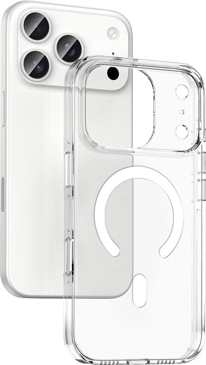Rengareng iPhone 17 Pro Kılıf M-Safe Şarj Özellikli Kamera Korumalı Mnc Kripto Kapak - Şeffaf