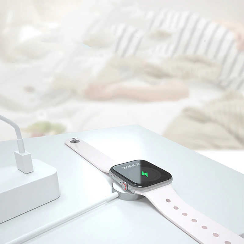 Rengareng Beyaz Apple Watch Type-C Şarj Kablosu