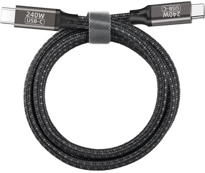 Rengareng Siyah QG02 Type-C To Type-C Pd3.1 Data Kablosu 240W 480MBPS 1 Metre