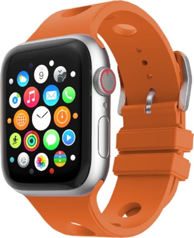 Rengareng Watch 40MM Delikli Tasarım Zore KRD-147 Silikon Kordon - Turuncu