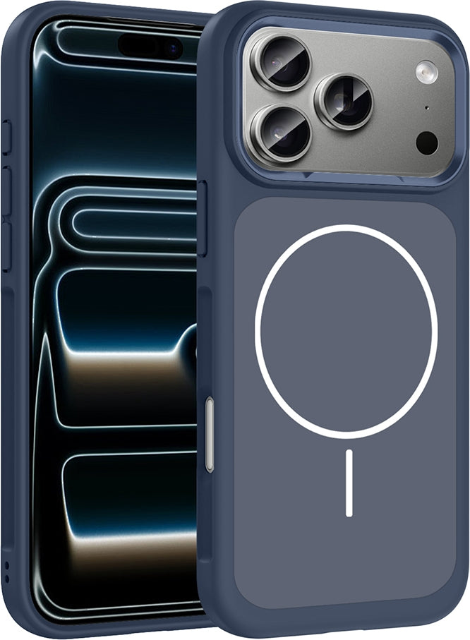 Rengareng iPhone 17 Pro Kılıf M-Safe Şarj Özellikli Metal Kamera Çerçeveli Mnc Sanremo Silikon Kapak - Lacive