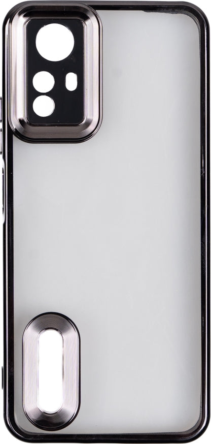 Rengareng Redmi Note 12S Kılıf Kamera Korumalı Logo Gösteren Zore Omega Kapak - Siyah