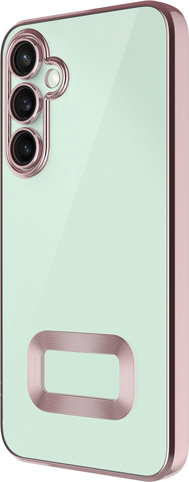 Rengareng Galaxy S25 Fe Kılıf Kamera Korumalı Logo Gösteren Zore Omega Kapak - Gold
