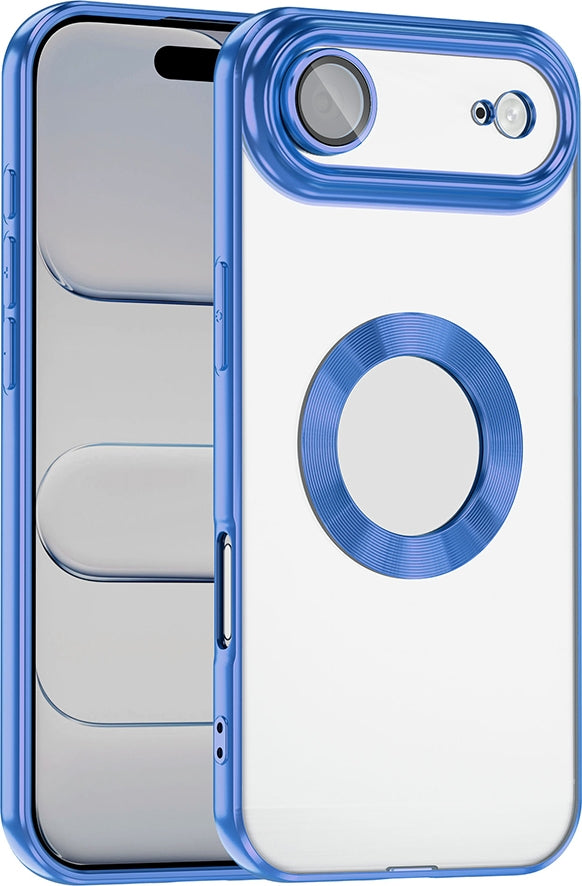 Rengareng iPhone 17 Air Kılıf Kamera Korumalı Logo Gösteren Zore Omega Kapak - Siyah