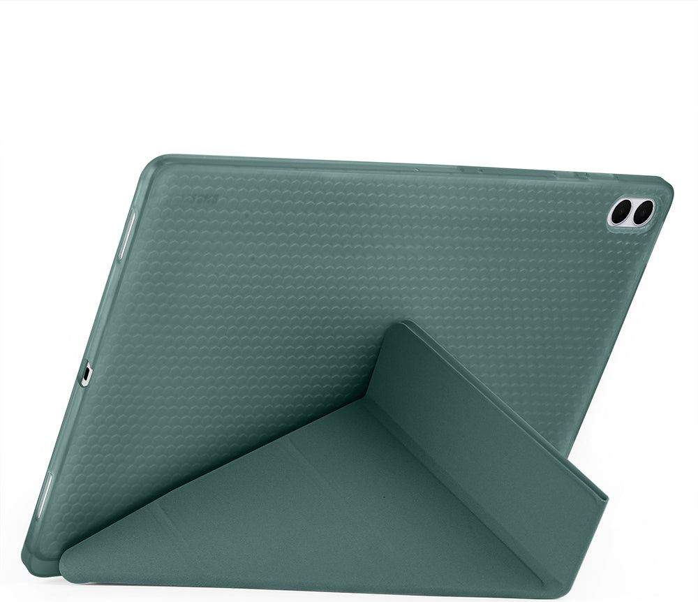 Rengareng Galaxy Tab S11 Ultra Kılıf Zore Tri Folding Kalem Bölmeli Standlı Kılıf - Rose Gold