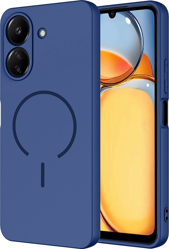 Rengareng Redmi 13C Kılıf M-Safe Şarj Özellikli Zore Meta Kapak - Rose Pembe