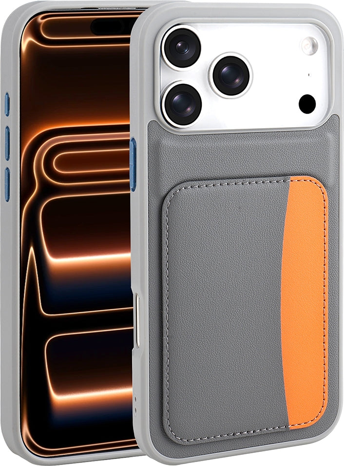 Rengareng iPhone 17 Pro Kılıf Kartlıklı Zore X-Kart Silikon Kapak - Kahverengi