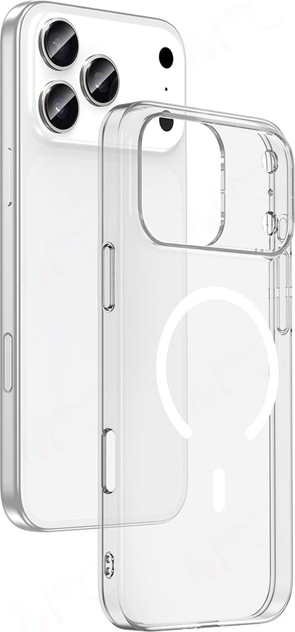 Rengareng iPhone 17 Pro Max Kılıf Ic Çipli M-Safe Şarj Özellikli Şeffaf Kamera Çerçeveli Zore Toledo Kapak - Ş